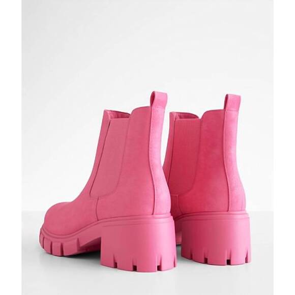 NEW MIA SHOES women's ivy lug ankle boots in hot pink - Picture 3 of 5